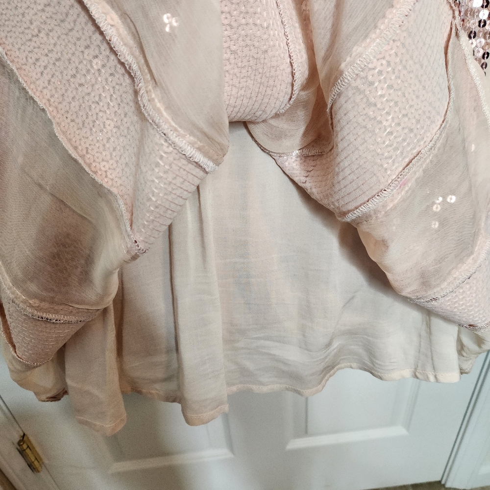 Free People Sequin Rose Pink Mini Dress Party Size XS - Picture 6 of 13